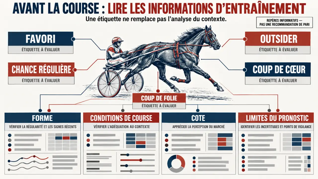 Infos entraînement hippique : comprendre les catégories favori, outsider et coup de cœur avant une course
