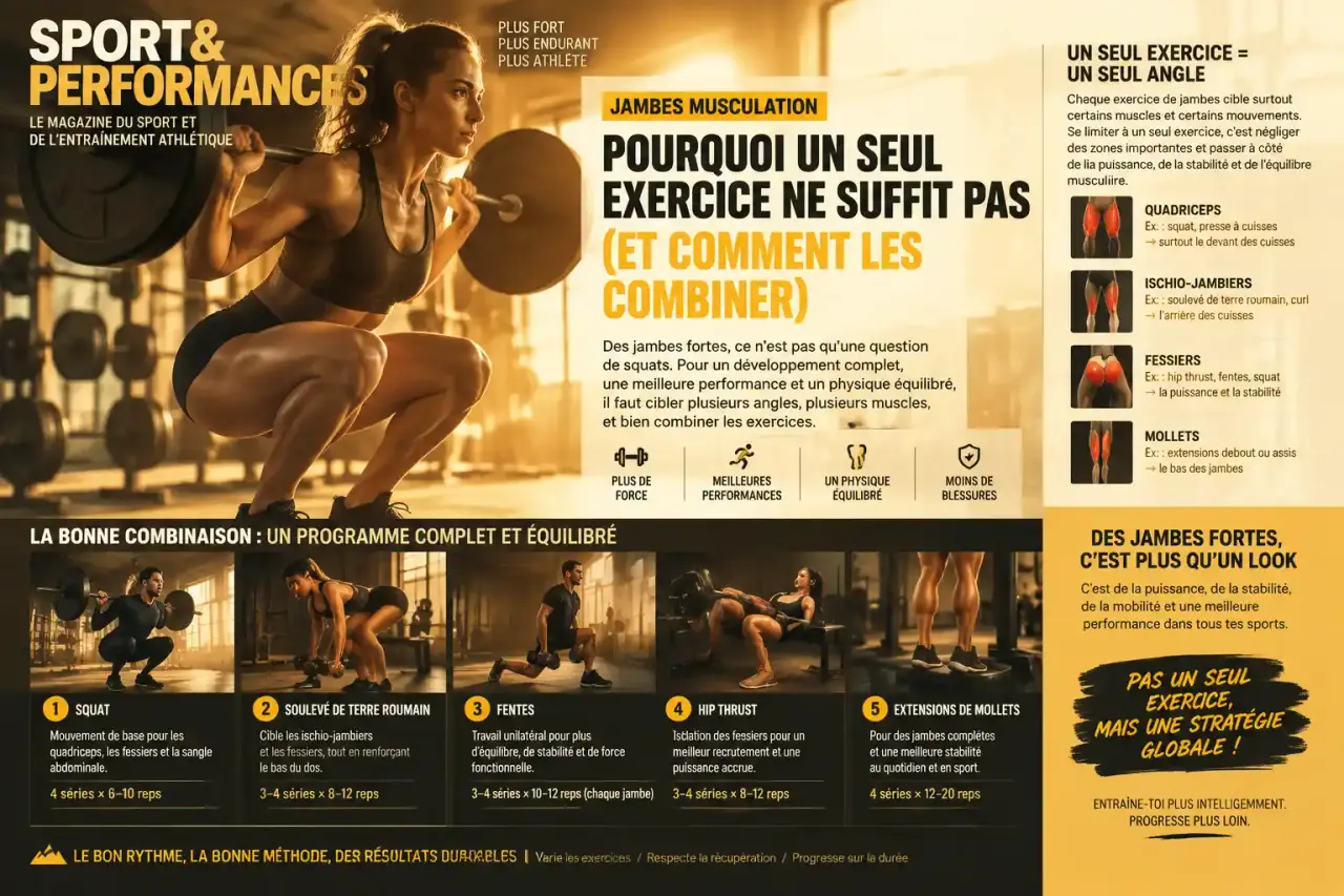 Jambes musculation : pourquoi un seul exercice ne suffit pas (et comment les combiner)