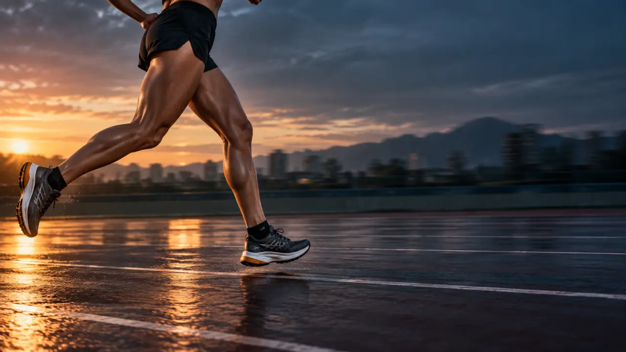 Coureur en mouvement, analyse visuelle de la cadence et de la foulée